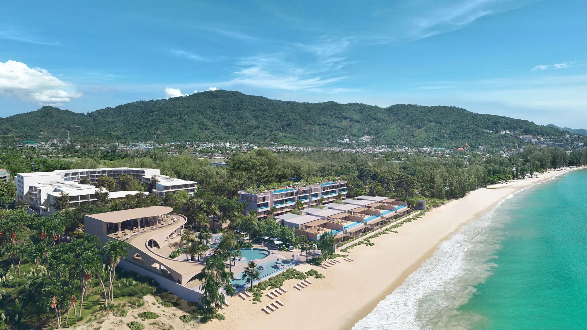 An aerial overview of Banyan Tree Beach Residences Mazu 